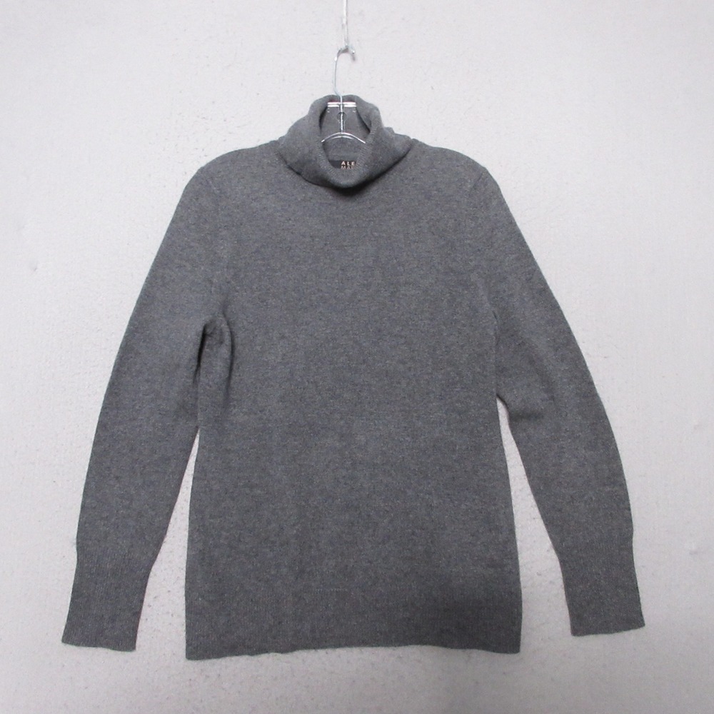 Alex Marie Sweater M Gray Cashmere Turtleneck Quiet Luxury Minimalist Old Money